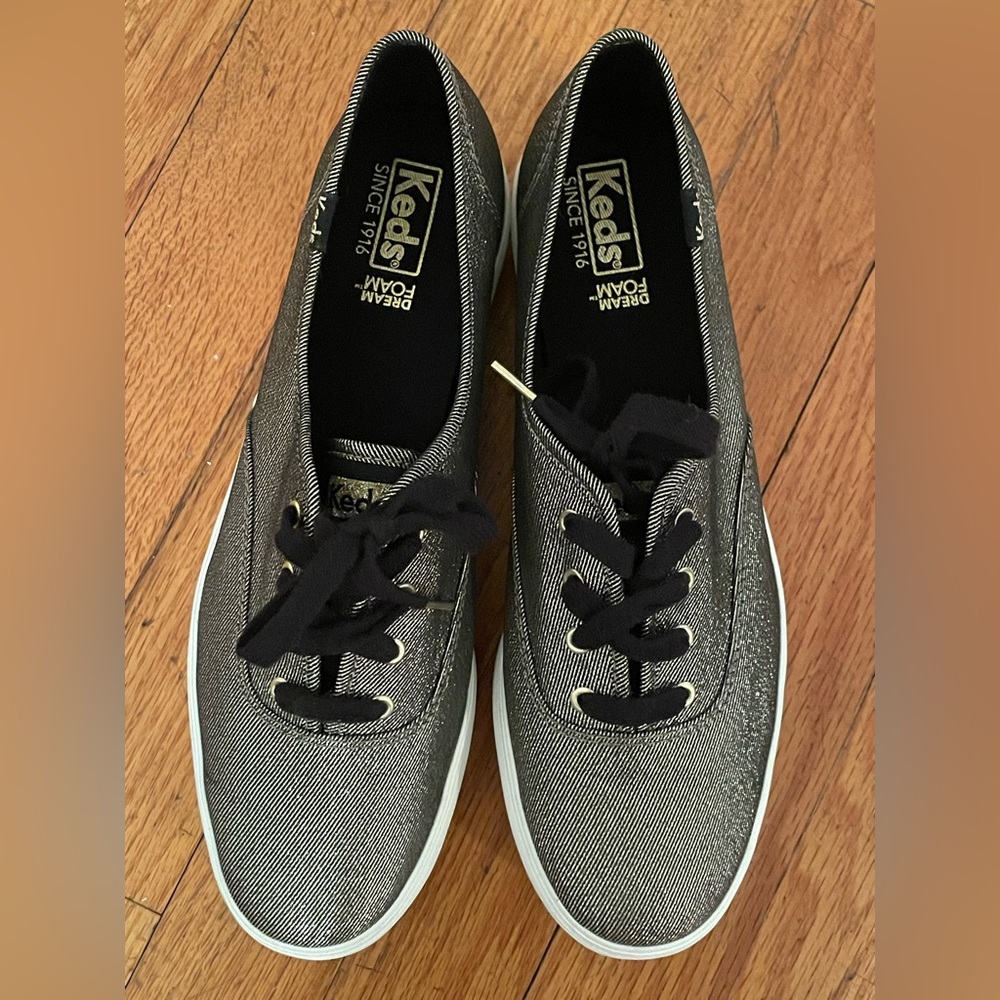 glittery black Keds sneakers